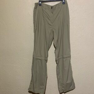 ExOfficio Pants 14 Active Wear Beige Nylon Convertible -Shorts Light Weight Hike